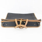 Hermes Garment Vintage Travel Bag Business Hanger Leather Black Brown — view 4