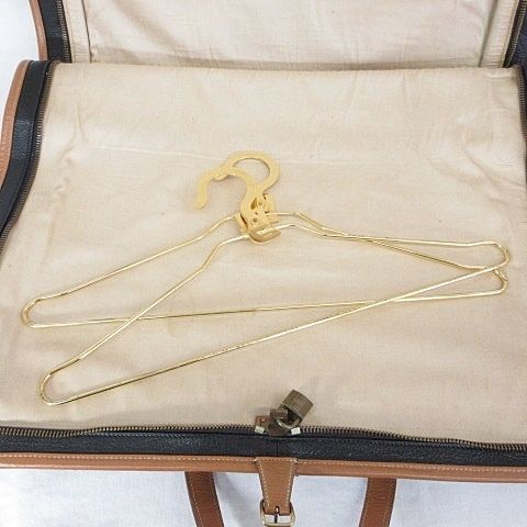 Hermes Garment Vintage Travel Bag Business Hanger Leather Black Brown — view 8