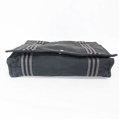 Hermes Fourre Tout Besace MM Shoulder Bag Cotton Canvas Black Gray — view 4