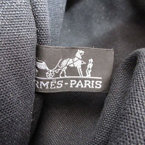 Hermes Fourre Tout Besace MM Shoulder Bag Cotton Canvas Black Gray — view 3