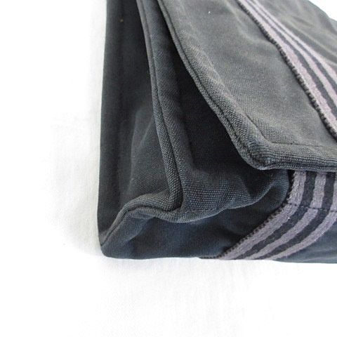Hermes Fourre Tout Besace MM Shoulder Bag Cotton Canvas Black Gray — view 8