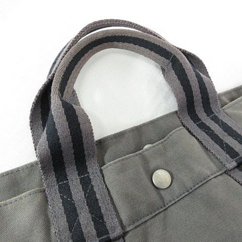 Hermes Fourre Tout MM Tote Cotton Canvas Gray — view 5
