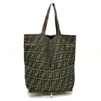 Fendi Tote Zucca Pattern Leather Canvas Brown — view 2