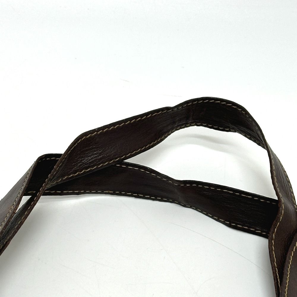 Fendi Tote Zucca Pattern Leather Canvas Brown — view 7