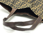 Fendi Tote Zucca Pattern Leather Canvas Brown — view 6