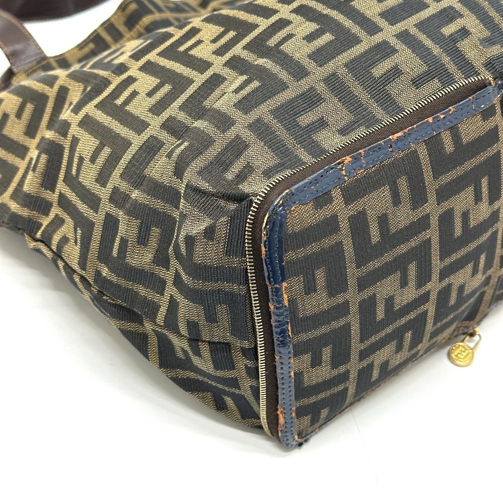 Fendi Tote Zucca Pattern Leather Canvas Brown — view 5