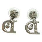 Dior D Rhinestone Earrings Set Silver — view 2