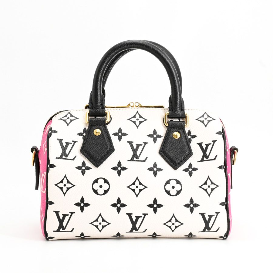 Louis Vuitton Handbag Speedy Bandouliere 20 Black White Pink — view 3