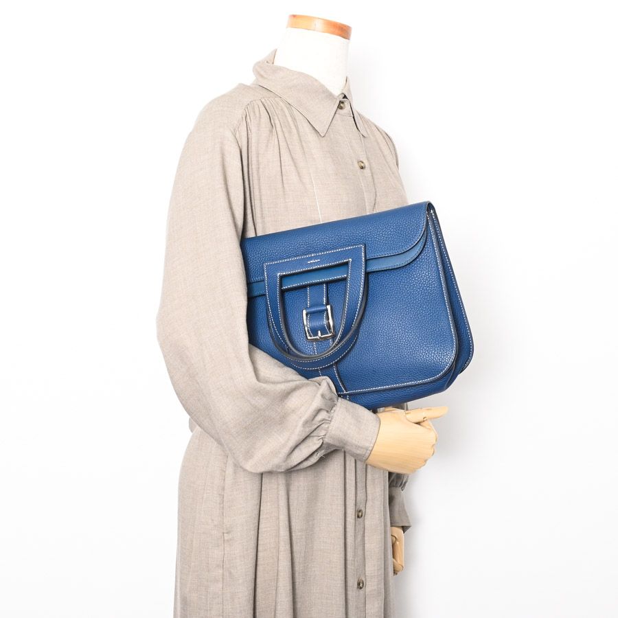 Hermes Shoulder Bag Halzan 31 Deep Blue — view 6