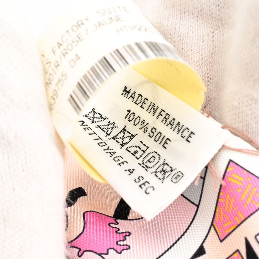 Hermes Scarf Twilly Silk Black Rose Jaune — view 5