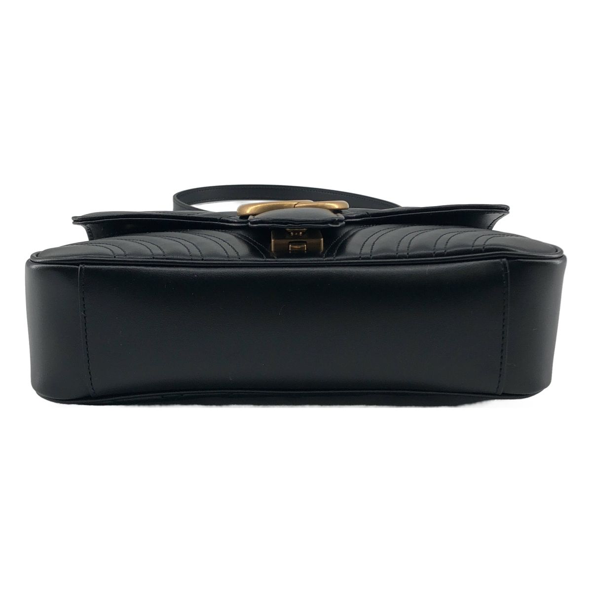 Gucci GG Marmont Flap Leather Quilted Shoulder Bag Black — view 5