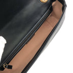 Gucci GG Marmont Flap Leather Quilted Shoulder Bag Black — view 4