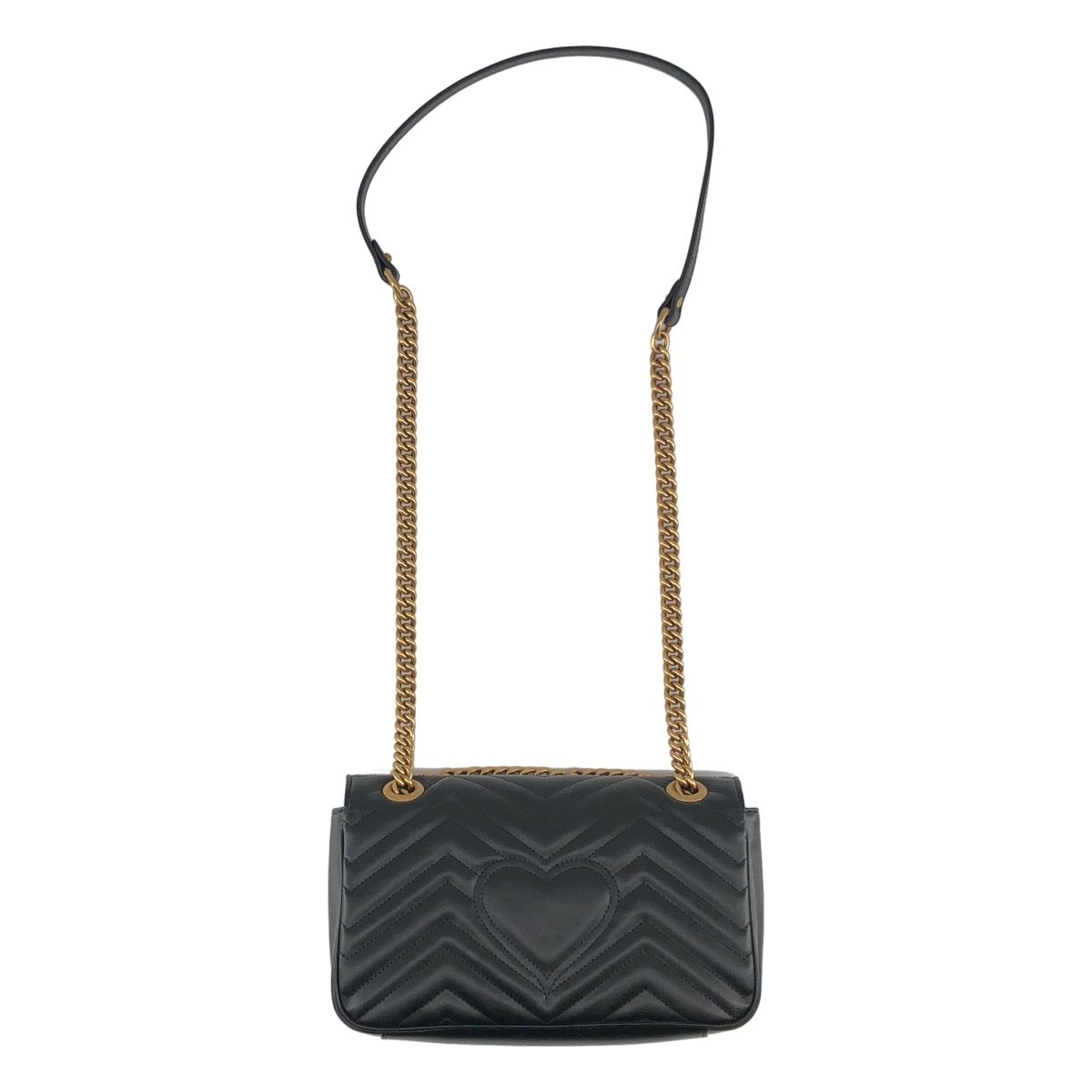 Gucci GG Marmont Flap Leather Quilted Shoulder Bag Black — view 2
