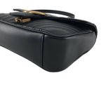 Gucci GG Marmont Flap Leather Quilted Shoulder Bag Black — view 7