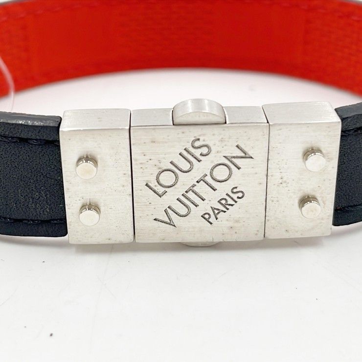 Louis Vuitton Bracelet Checkit Black Red Leather — view 4