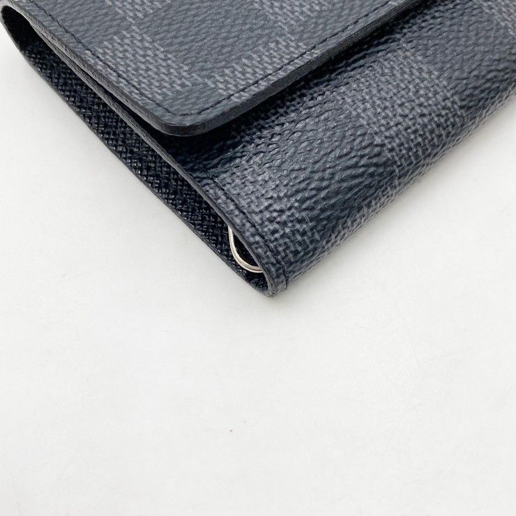 Louis Vuitton Key Case Graphite Porte Cles Voiture Black Damier Holder — view 5