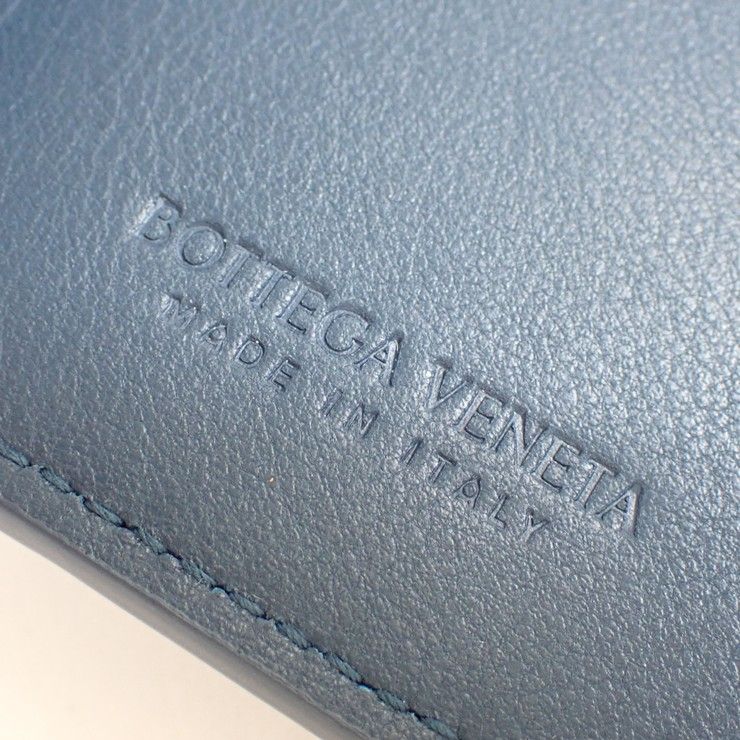 Bottega Veneta Key Case Ring Intrecciato Navy Leather Rows — view 6