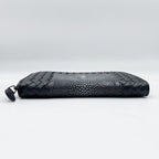 Bottega Veneta Wallet Intrecciato Black Stingray Lambskin Zip Around — view 3