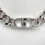 Dior Necklace Chain Link Silver Metal CD Logo — view 2