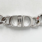 Dior Necklace Chain Link Silver Metal CD Logo — view 3