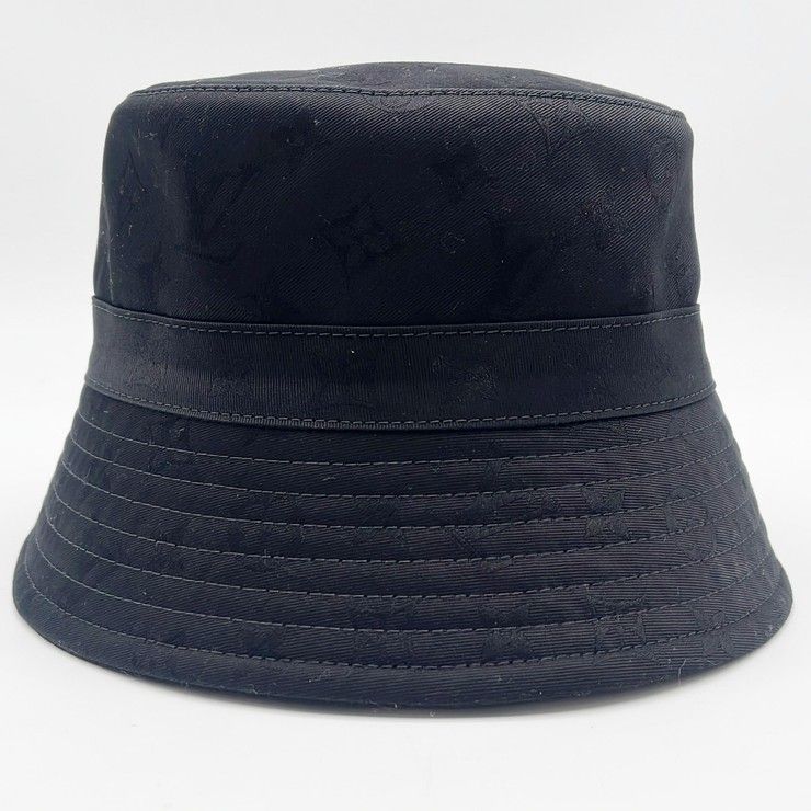 Louis Vuitton Hat Bucket LV Mine Black Cotton Monogram — view 3