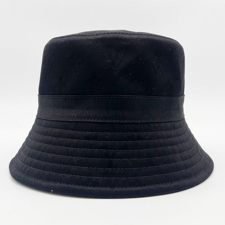 Louis Vuitton Hat Bucket LV Mine Black Cotton Monogram — view 2