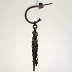 Chanel CC Logo Earrings Swing Metal Black Silver — view 2