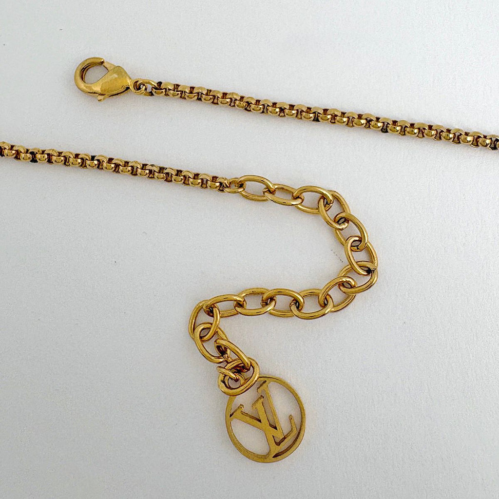 Louis Vuitton by Night Necklace LV Rhinestone Gold — view 3