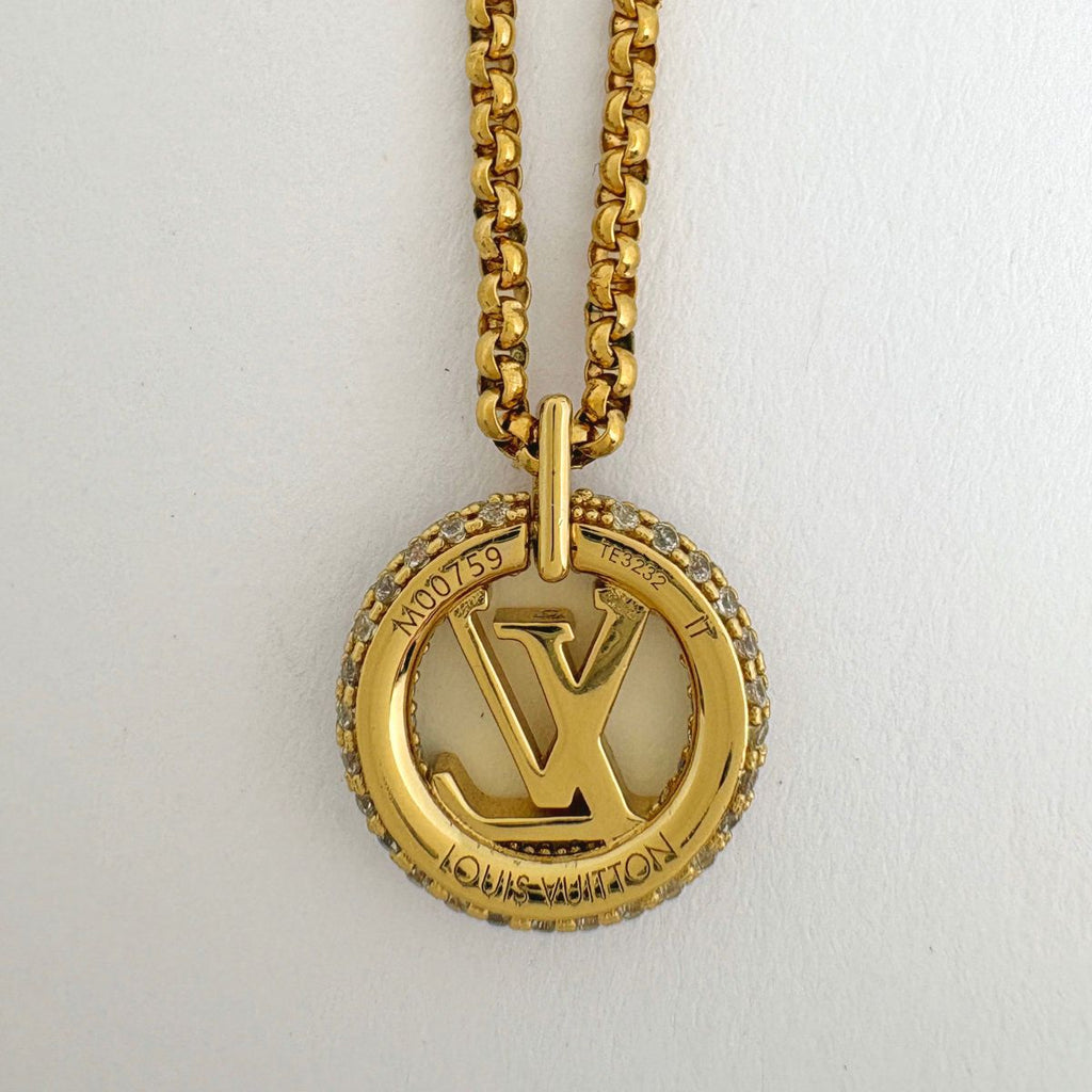 Louis Vuitton by Night Necklace LV Rhinestone Gold — view 2
