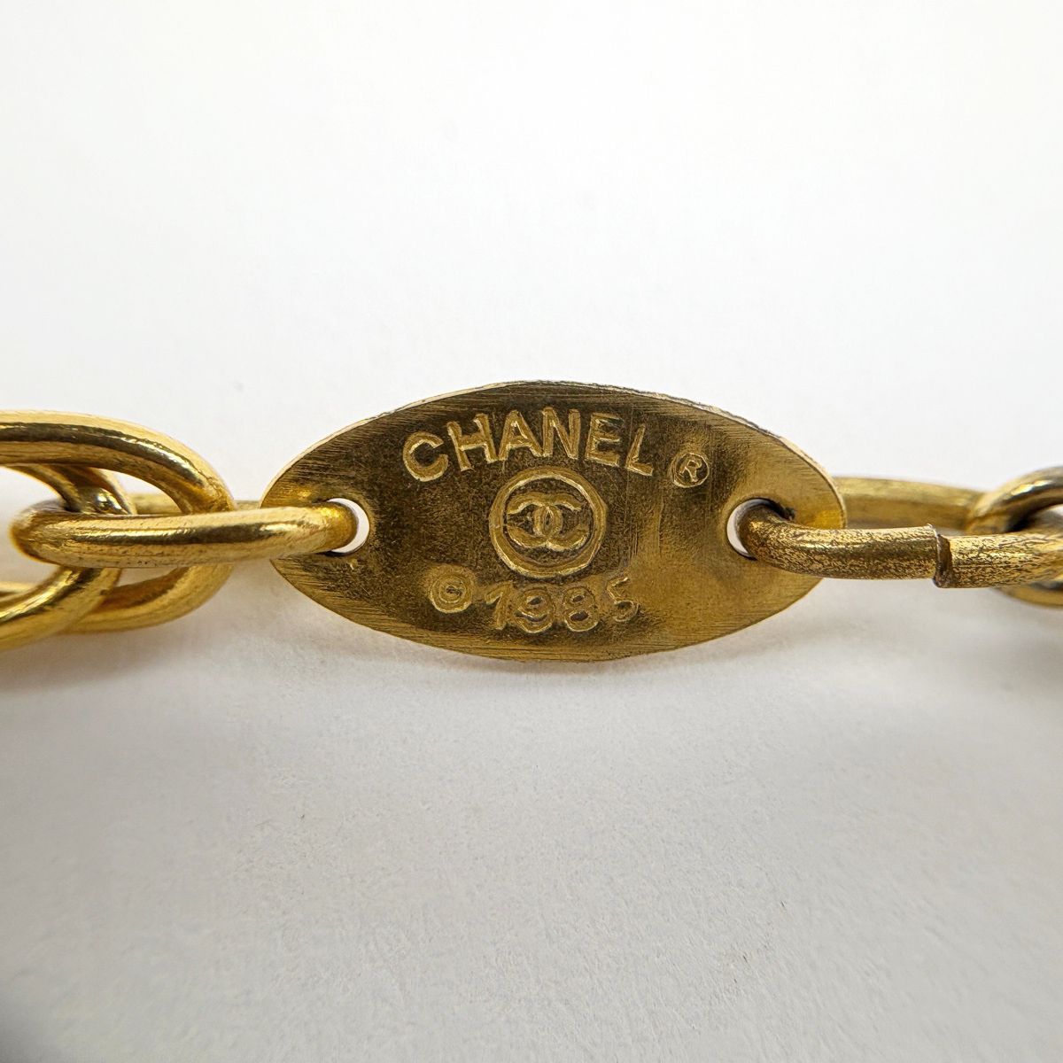 Chanel CC Logo Faux Pearl Necklace Gold Plated — view 6
