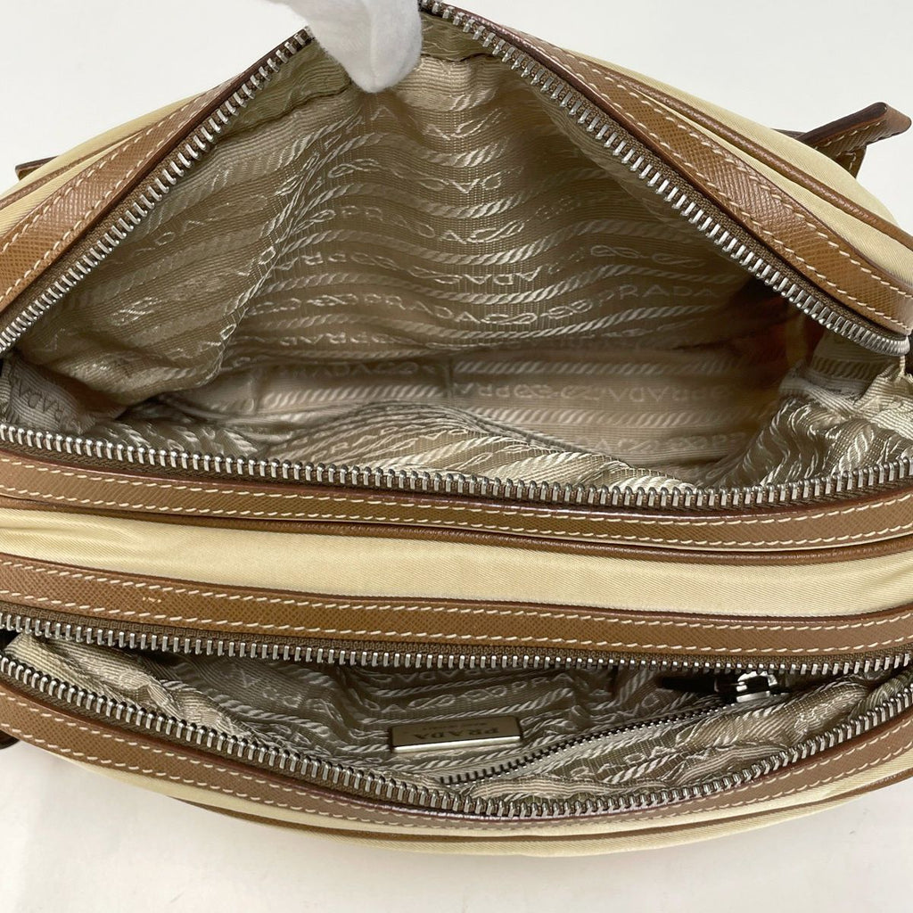 Prada Shoulder Bag 2-Way Second Nylon Beige Brown — view 7