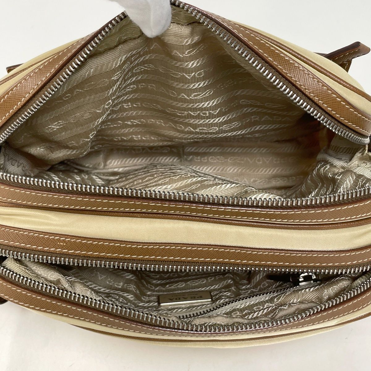 Prada Shoulder Bag 2-Way Second Nylon Beige Brown — view 7