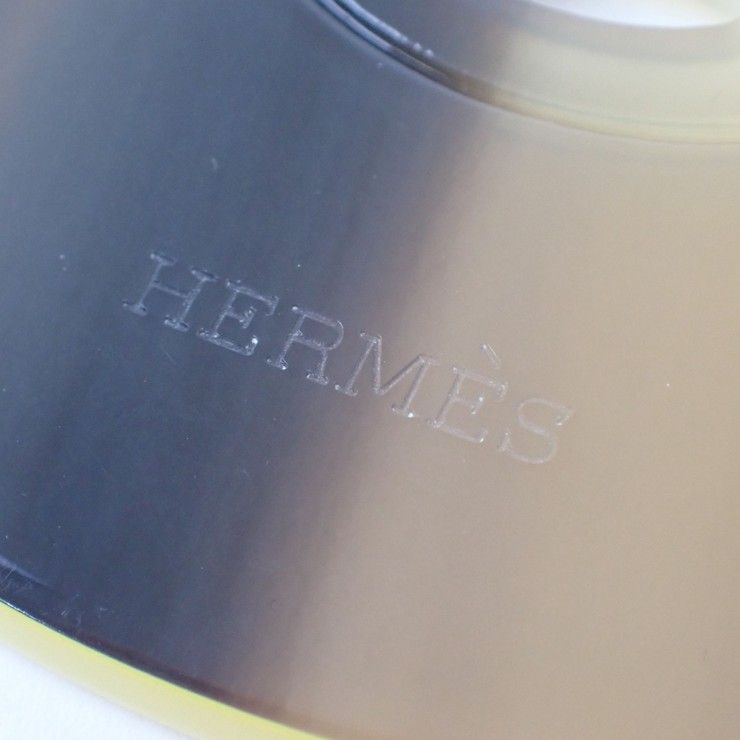 Hermes Necklace Lift GM Jaune Brown Buffalo Horn — view 6