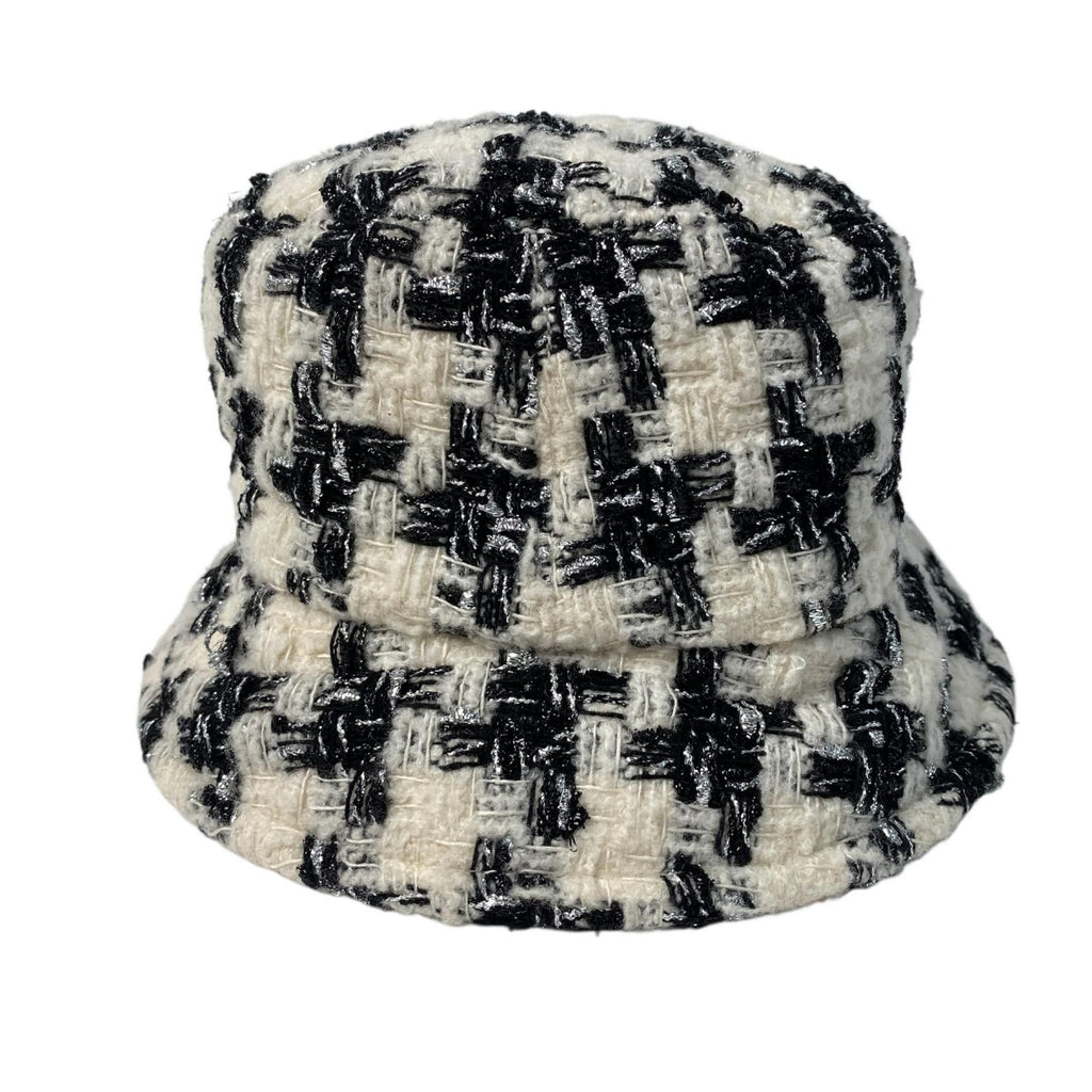 Chanel Tweed CC Logo Bucket Ivory Black — view 4