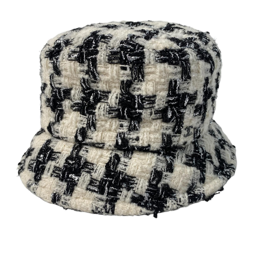 Chanel Tweed CC Logo Bucket Ivory Black — view 5