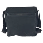 Prada Tessuto Black Silver Nylon Leather Shoulder Bag — view 2