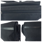 Prada Tessuto Black Silver Nylon Leather Shoulder Bag — view 6