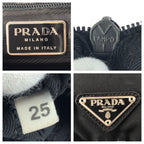 Prada Tessuto Black Silver Nylon Leather Shoulder Bag — view 4