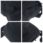 Prada Tessuto Black Silver Nylon Leather Shoulder Bag — view 3