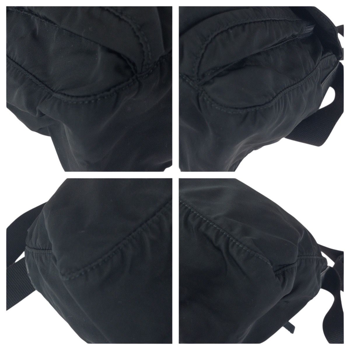 Prada Tessuto Black Silver Nylon Leather Shoulder Bag — view 3
