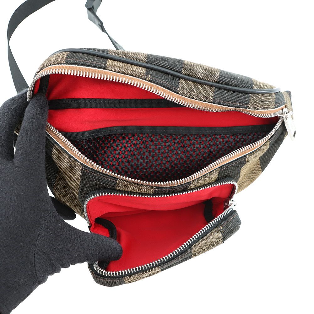 Fendi Belt Bag Pecan Stripe Pouch Black Brown — view 6