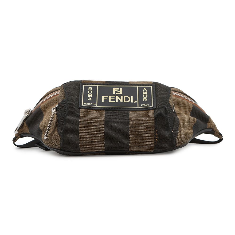 Fendi Belt Bag Pecan Stripe Pouch Black Brown — view 4