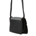 Fendi Shoulder Bag Check Studded Leather Fur — view 2