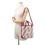 Hermes Tote H-en-Billets PM Franboise Toile Ash Swift 2-Way Framboise — view 4