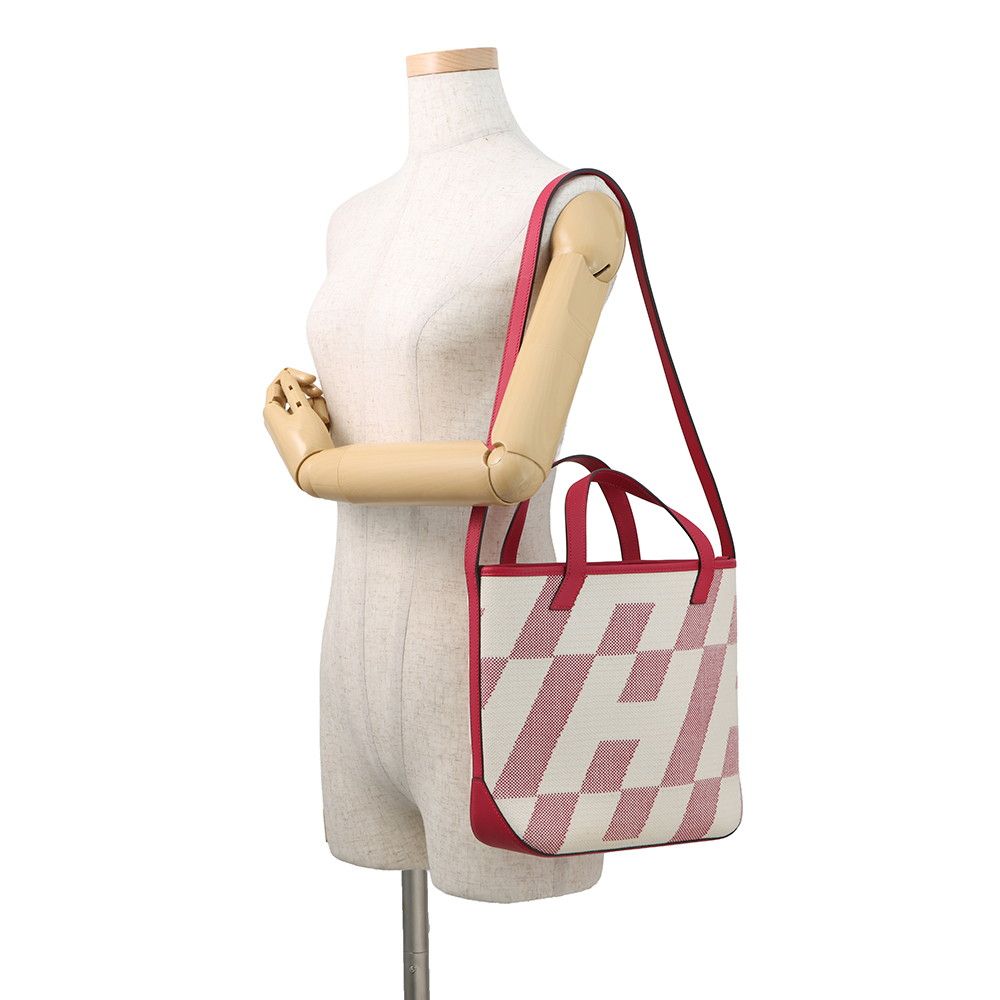 Hermes Tote H-en-Billets PM Franboise Toile Ash Swift 2-Way Framboise — view 4