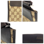 Gucci Brown Beige Silver GG Canvas Leather Shoulder Bag Pochette — view 5