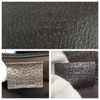 Gucci Brown Beige Silver GG Canvas Leather Shoulder Bag Pochette — view 4