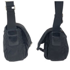 Prada Tessuto Black Silver Nylon Leather Shoulder Bag — view 8