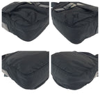 Prada Tessuto Black Silver Nylon Leather Shoulder Bag — view 3