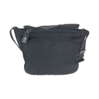 Prada Tessuto Black Silver Nylon Leather Shoulder Bag — view 2